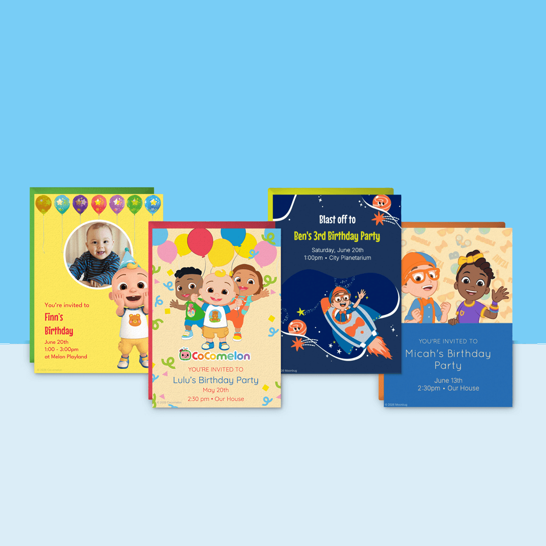CoComelon & Blippi Online Invitations