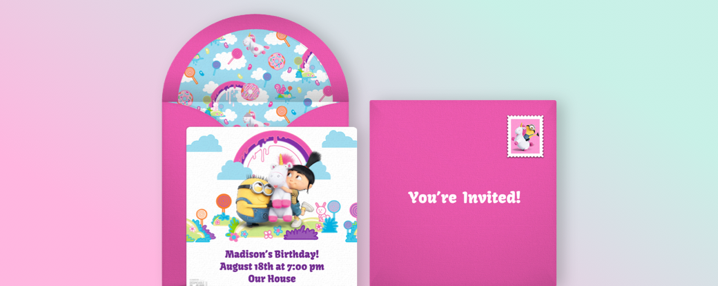 Minion themed digital invitations