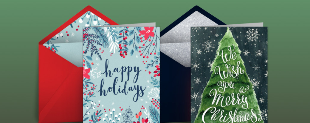 Holiday themed digital cards